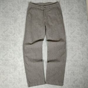 Danton grey wool workwear trousers button fly French work pants mens 33x33